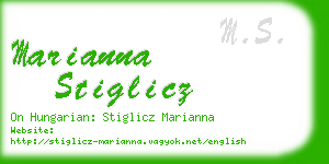 marianna stiglicz business card